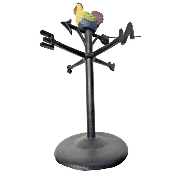 Vintage Susan Winget Cast Iron Rooster Weathervane Tabletop Farmhouse Chic - Picture 11 of 13